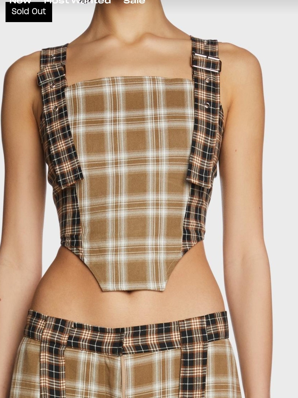 Ragged Priest Dolls Kill Courtney Plaid Corset Crop Top Size 6 NWT
